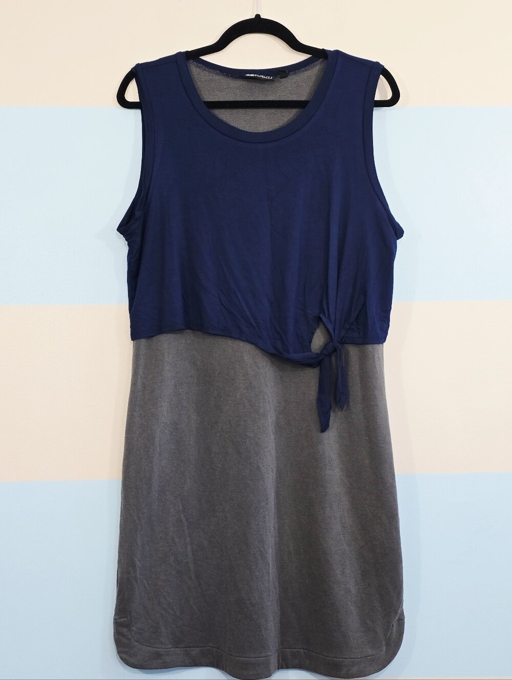 BAKU Blue and Heather Gray Sleeveless Dress - Picture 2 of 7